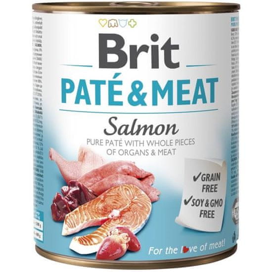 Brit Paté & Meat Cons. Losos 800 g