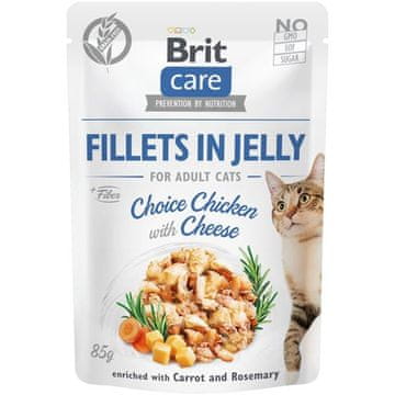 Brit Care Cat kapsule. Fileti v želeju Choice Chicken s sirom 85 g