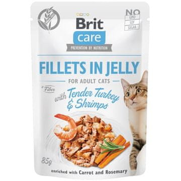 Brit Care Cat Fileti v želeju s puranom in kozicami 85g