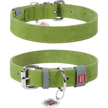 WAUDOG Usnjena ovratnica 15mmx27-36cm zelena