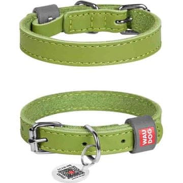 WAUDOG Usnjena ovratnica 12mmx19-25cm zelena