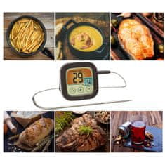 TFA Digitalni termometer iz plastike in nerjavečega jekla za peko in pečenje mesa na žaru