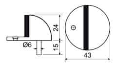 Richter Zaustavitev vrat 43x24mm iz nerjavečega jekla, površina Cu
