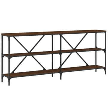 Vidaxl Konzolna mizica sonoma hrast 180x30x75 cm inž. les in železo