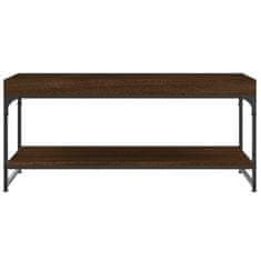 Vidaxl Klubska mizica rjav hrast 100x49x45 cm inženirski les