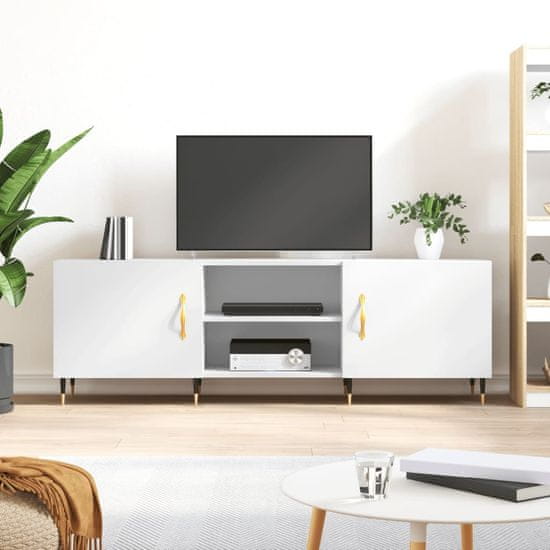 Vidaxl TV omarica bela 150x30x50 cm inženirski les