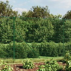 Vidaxl Mrežna ograja s konicami za postavitev zelena 2x25 m