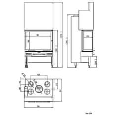 Kretz Toplozračni kaminski vložek z deljenim kotnim steklom C 2400 - C