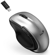 Genius Ergo 8200S WL miška, USB-A/USB-C, srebrna (31030029404)