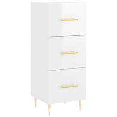 Vidaxl Visoka omara visok sijaj bela 34,5x34x180 cm inženirski les