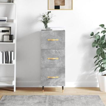 Vidaxl vidaXL Omarica betonsko siva 34,5x34x90 cm material na osnovi lesa