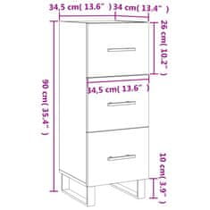 Vidaxl Komoda dimljeni hrast 34,5x34x90 cm inženirski les