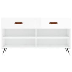 Vidaxl Regal za čevlje visok sijaj bel 102x35x55 cm inženirski les