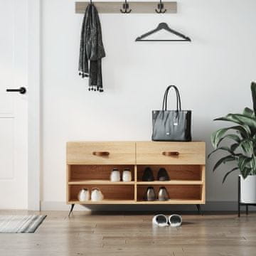 Vidaxl vidaXL Klop s prostorom za čevlje, hrast sonoma, 102x35x55 cm