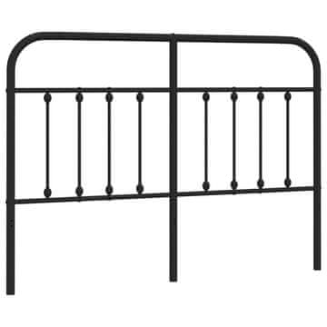 Vidaxl Kovinsko nadomestno vzglavje črno 135 cm