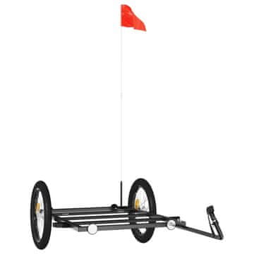 Vidaxl Kolesarska prikolica črna 135x68x37 cm železo