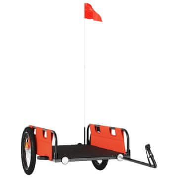 Vidaxl Kolesarska prikolica oranžna oxford tkanina in železo