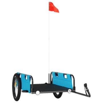 Vidaxl Kolesarska prikolica modra oxford tkanina in železo