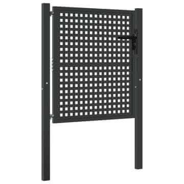 Vidaxl Vrtna vrata antracit 100x100 cm jeklo