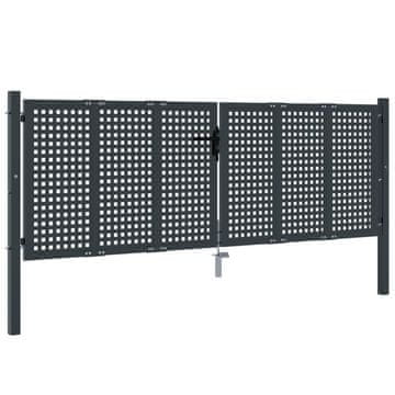 Vidaxl Vrtna vrata antracit 300x75 cm jeklo