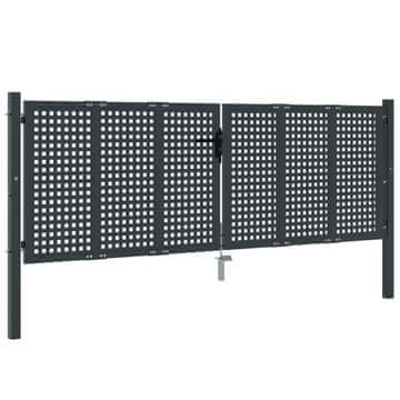Vidaxl Vrtna vrata antracit 300x100 cm jeklo