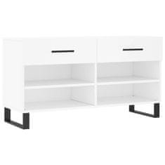 Vidaxl Klop za čevlje bela 102x35x55 cm inženirski les