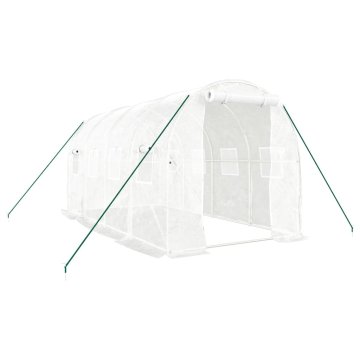 Vidaxl Rastlinjak z jeklenim okvirjem bel 8 m² 4x2x2 m