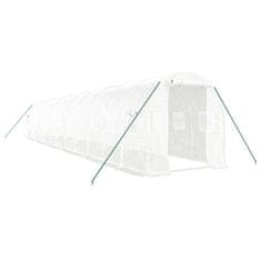 Vidaxl Rastlinjak z jeklenim okvirjem bel 24 m² 12x2x2 m