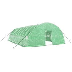 Vidaxl Rastlinjak z jeklenim ogrodjem zelen 60 m² 10x6x2,85 m