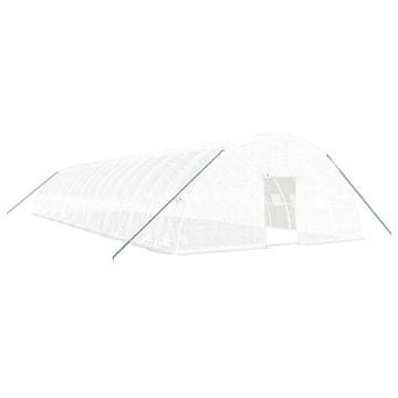 Vidaxl Rastlinjak z jeklenim okvirjem bel 108 m² 18x6x2,85 m