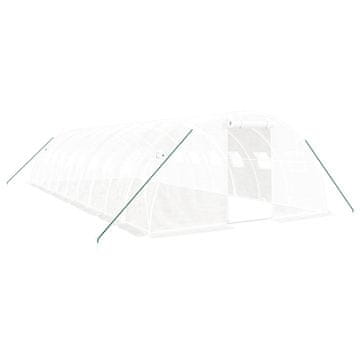 Vidaxl Rastlinjak z jeklenim okvirjem bel 40 m² 10x4x2 m