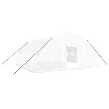 Vidaxl Rastlinjak z jeklenim okvirjem bel 36 m² 6x6x2,85 m