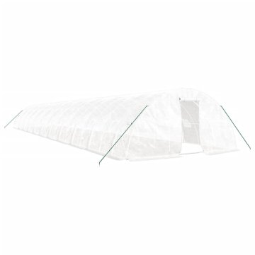 Vidaxl Rastlinjak z jeklenim okvirjem bel 110 m² 22x5x2,3 m