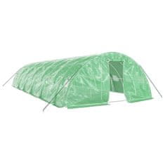 Vidaxl Rastlinjak z jeklenim ogrodjem zelen 60 m² 12x5x2,3 m