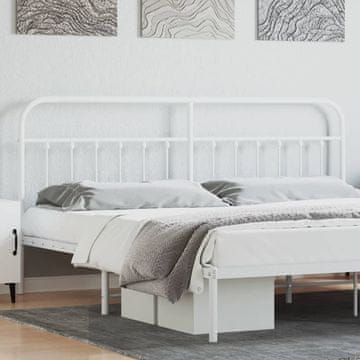 Vidaxl vidaXL Kovinsko vzglavje postelje, belo, 200 cm