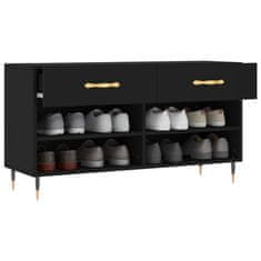 Vidaxl Klop za čevlje črna 102x35x55 cm inženirski les