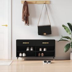 Vidaxl Klop za čevlje črna 102x35x55 cm inženirski les