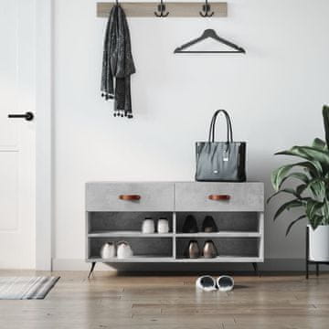 Vidaxl vidaXL Klop s prostorom za čevlje betonsko siva 102x35x55 cm