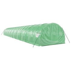 Vidaxl Rastlinjak z jeklenim ogrodjem zelen 60 m² 20x3x2 m