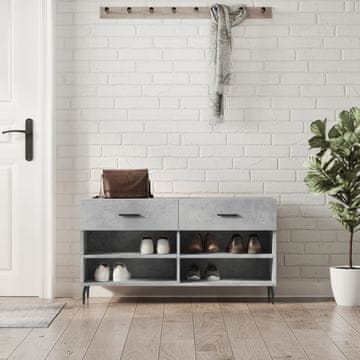 Vidaxl vidaXL Klop s prostorom za čevlje betonsko siva 102x35x55 cm