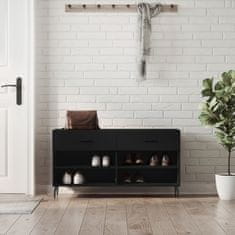 Vidaxl Klop za čevlje črna 102x35x55 cm inženirski les