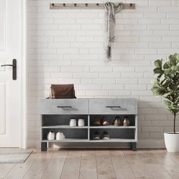 Vidaxl vidaXL Klop s prostorom za čevlje betonsko siva 102x35x55 cm