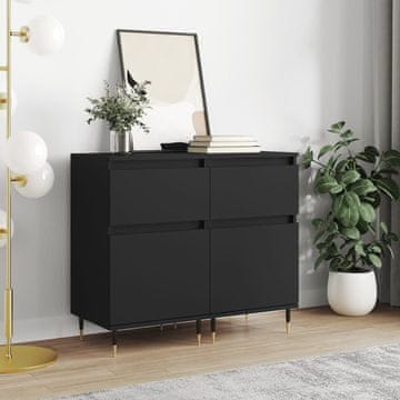 Vidaxl vidaXL Omarice, 2 kosa, črne, 40x35x70 cm, material na osnovi lesa