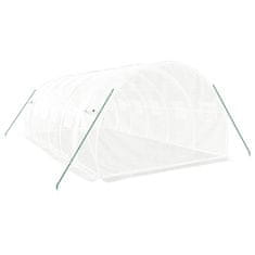 Vidaxl Rastlinjak z jeklenim okvirjem bel 18 m² 6x3x2 m