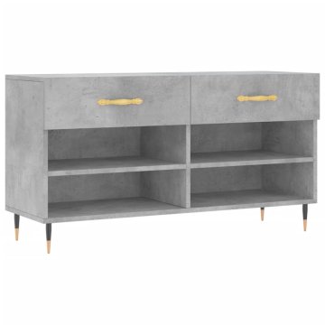 Vidaxl Regal za čevlje betonsko siv 102x35x55 cm inženirski les