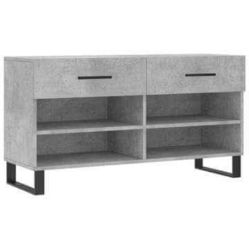 Vidaxl Regal za čevlje betonsko siv 102x35x55 cm inženirski les