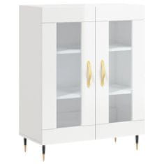 Vidaxl Visoka komoda visok sijaj bela 69,5x34x180 cm inženirski les