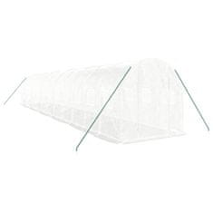 Vidaxl Rastlinjak z jeklenim okvirjem bel 24 m² 12x2x2 m