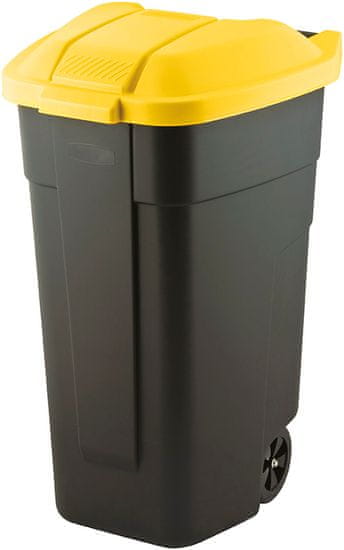 Curver Smetnjak, dvokolesni, 110l, črno/rumen pokrov