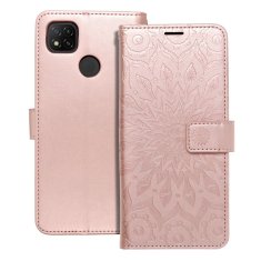 OEM MEZZO Knjižna torba za XIAOMI Redmi 9C / 9C NFC mandala zlato roza